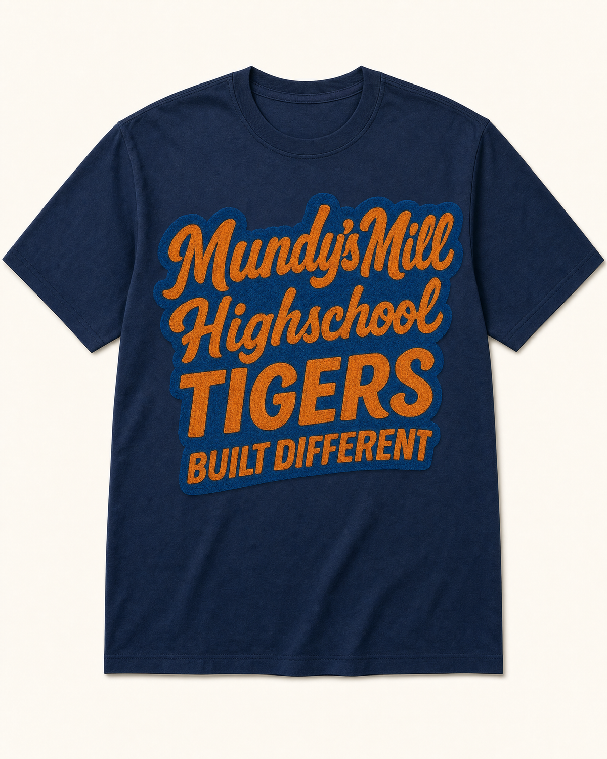 Mundy’s Mill Tigers Built Different Tee – Navy